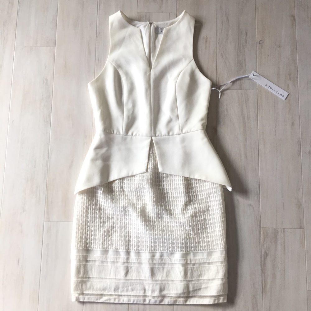 NWT Adelyn Rae White Peplum Dress